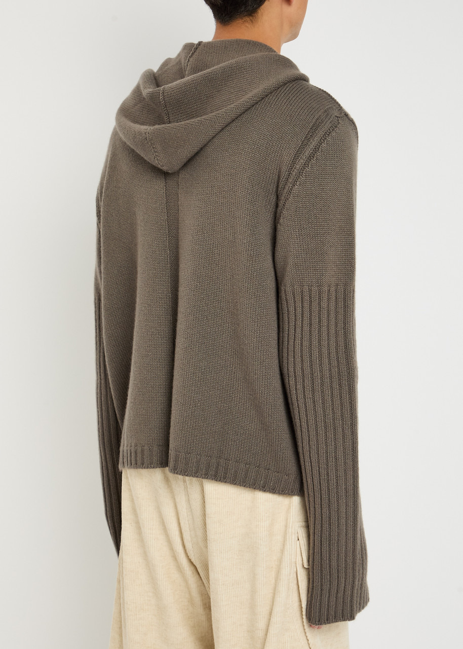 Rick Owens Zipped Hooded Cashmere Jumper - 3