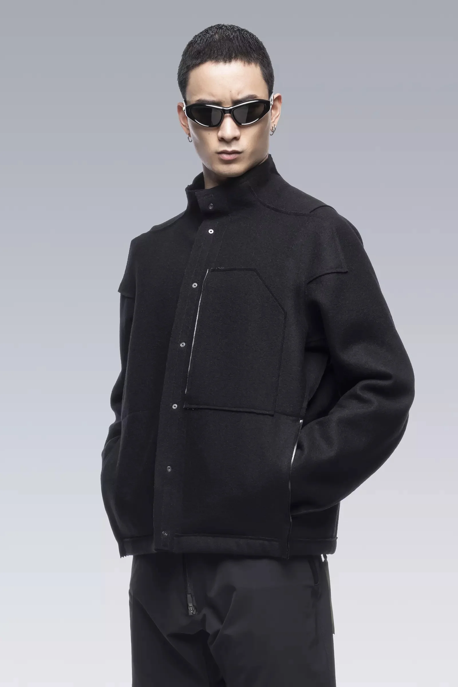 ACRONYM J70-BU Burel® Wool Jacket Black | REVERSIBLE