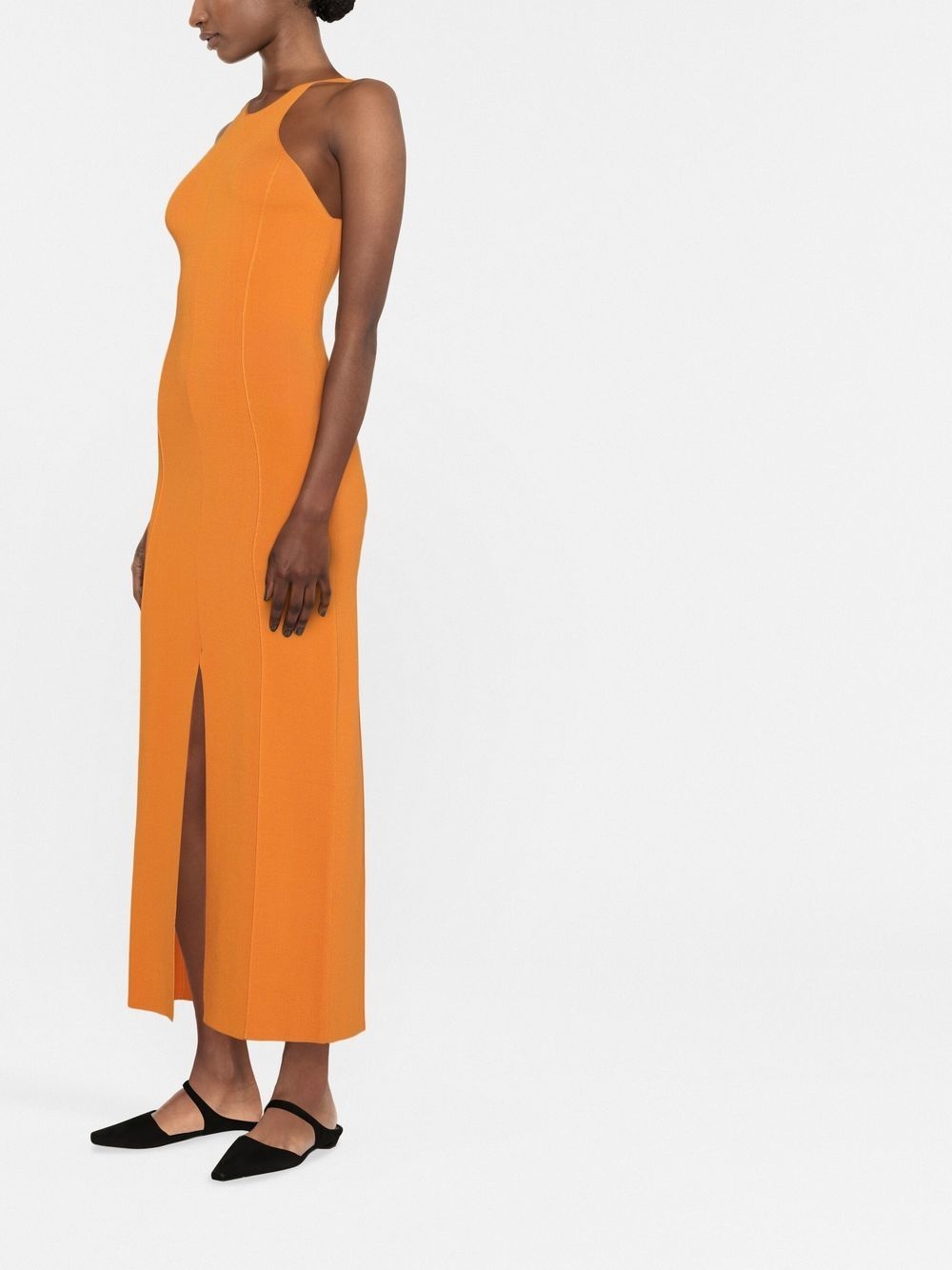 sleeveless fitted midi dress - 4