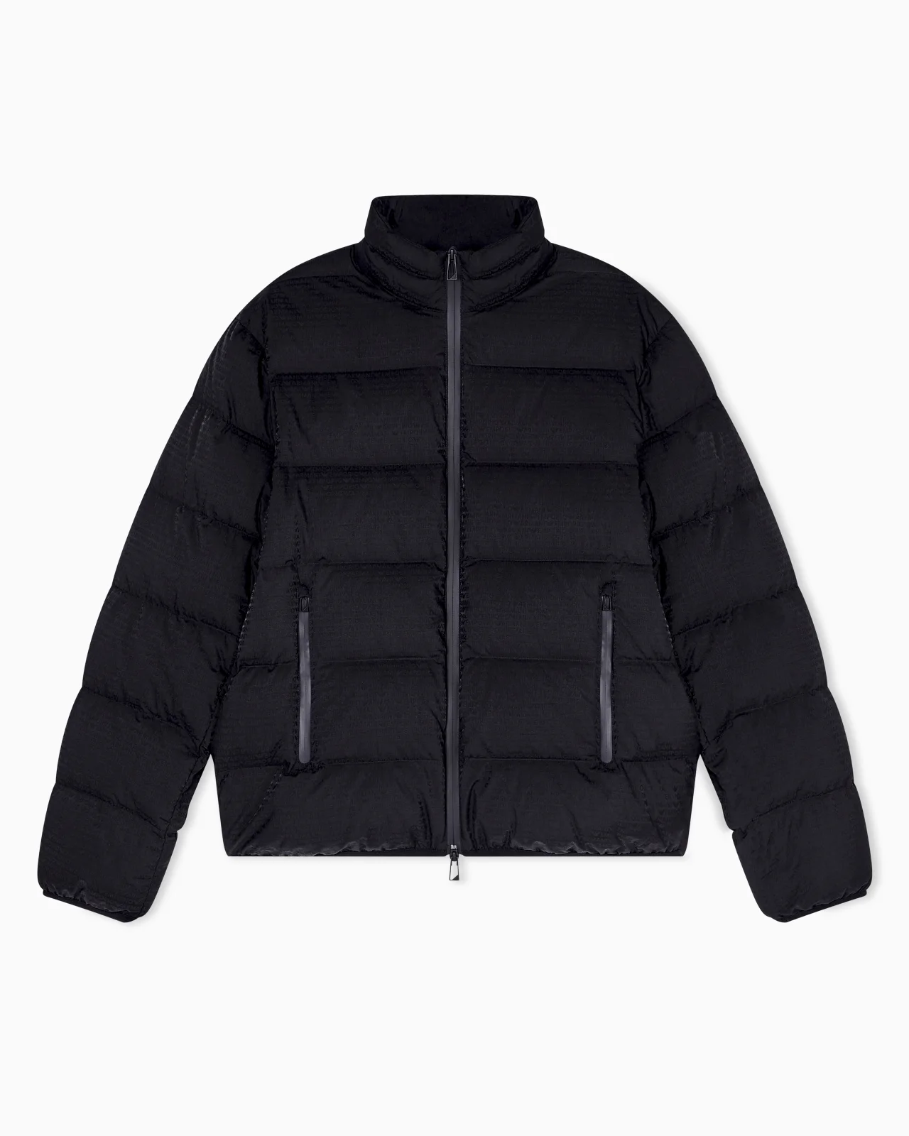 WATER-REPELLENT, QUILTED NYLON DOWN JACKET WITH JACQUARD LOGO LETTERING - 1