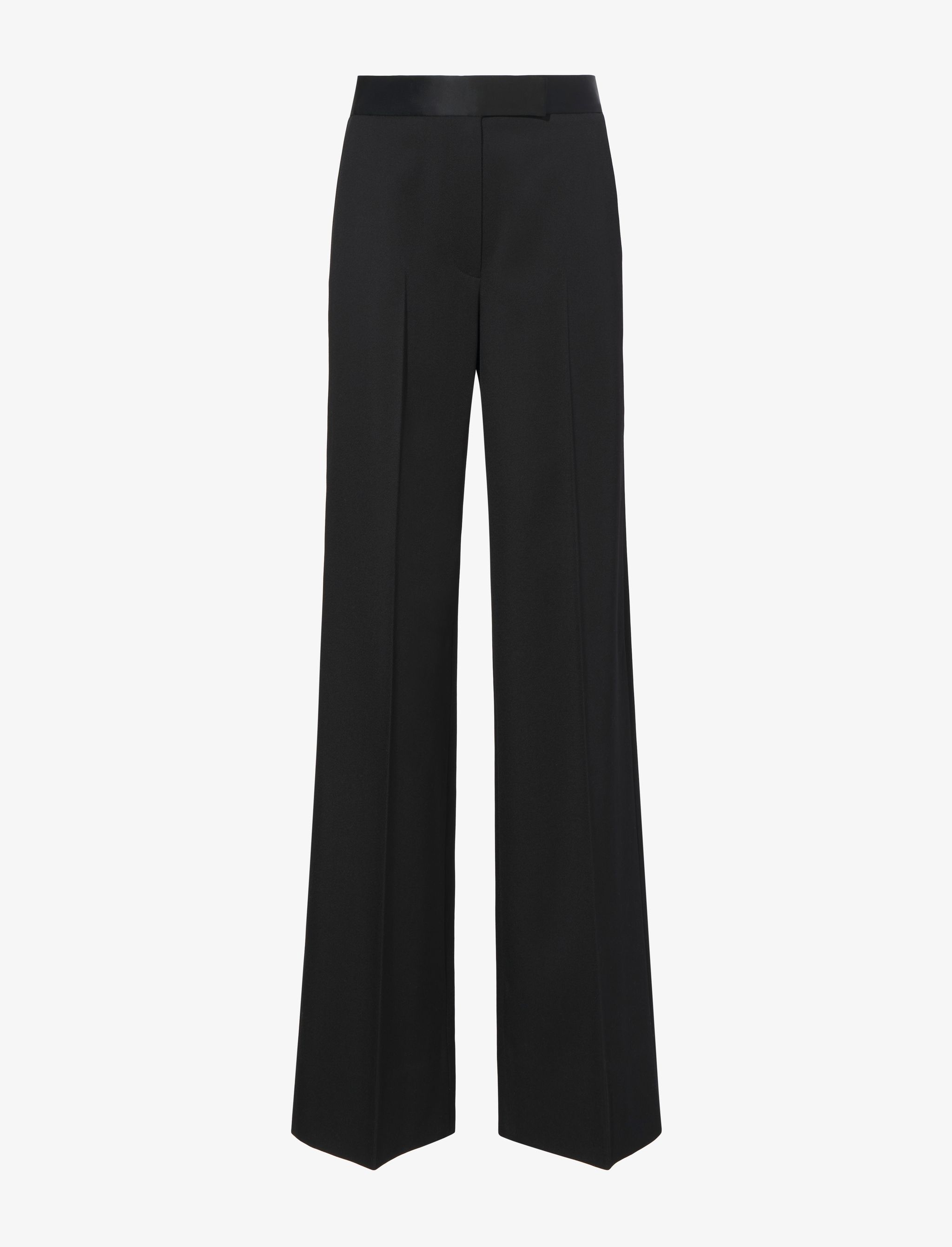 Wool Twill Satin Trim Pants - 1