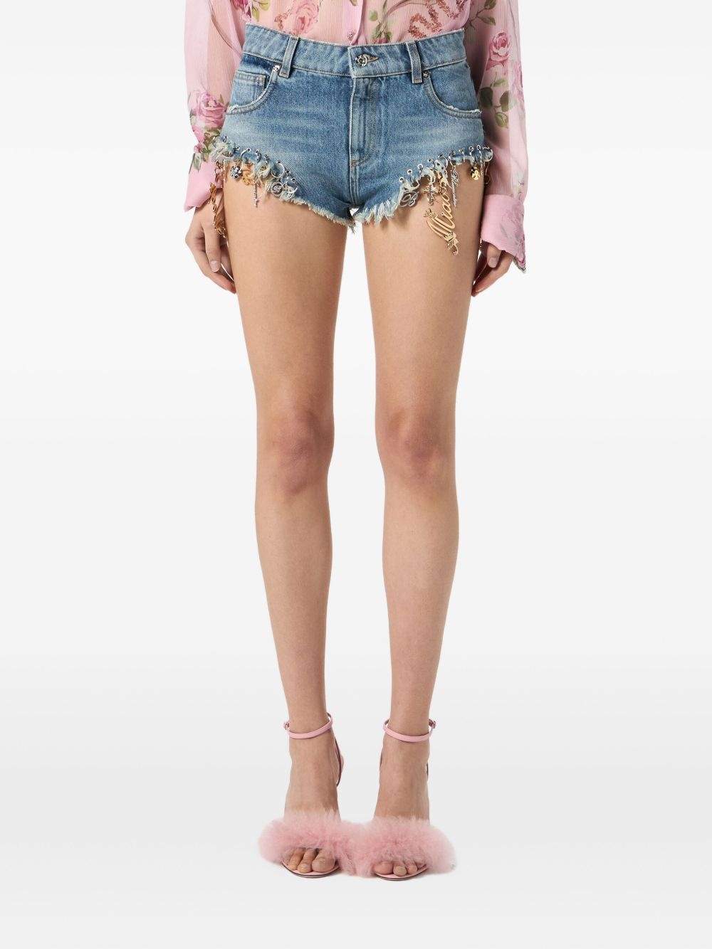denim mini shorts - 3