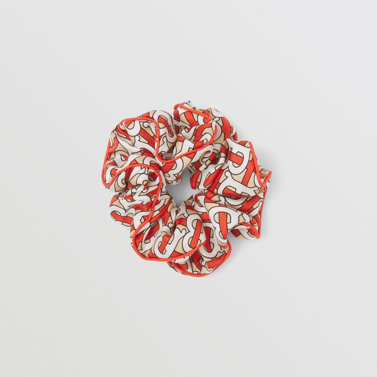 Monogram Print Silk Twill Scrunchie - 1
