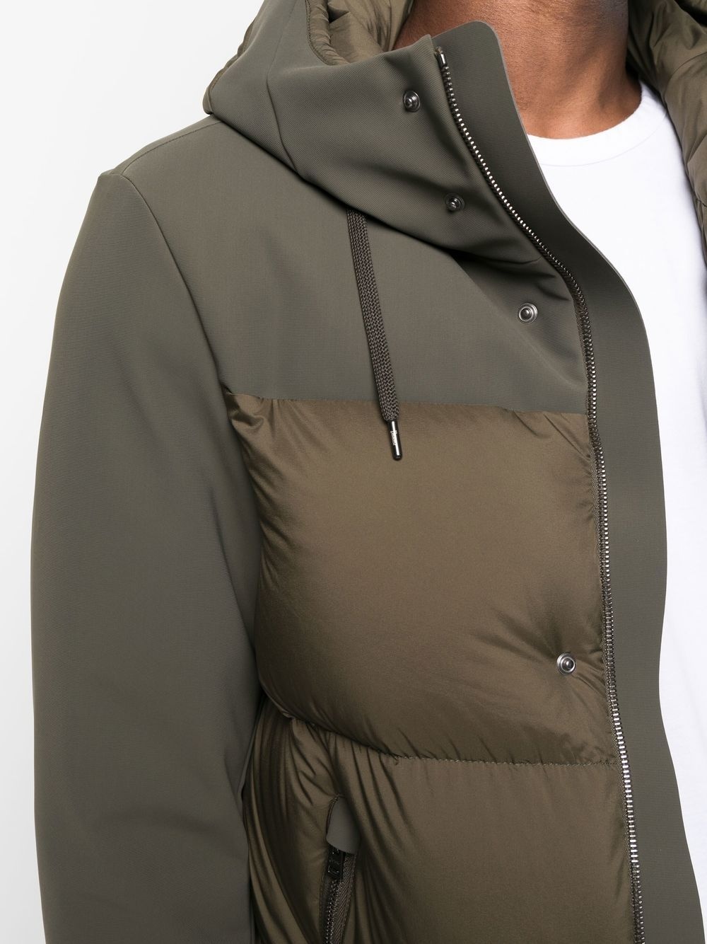 padded-design hooded jacket - 5