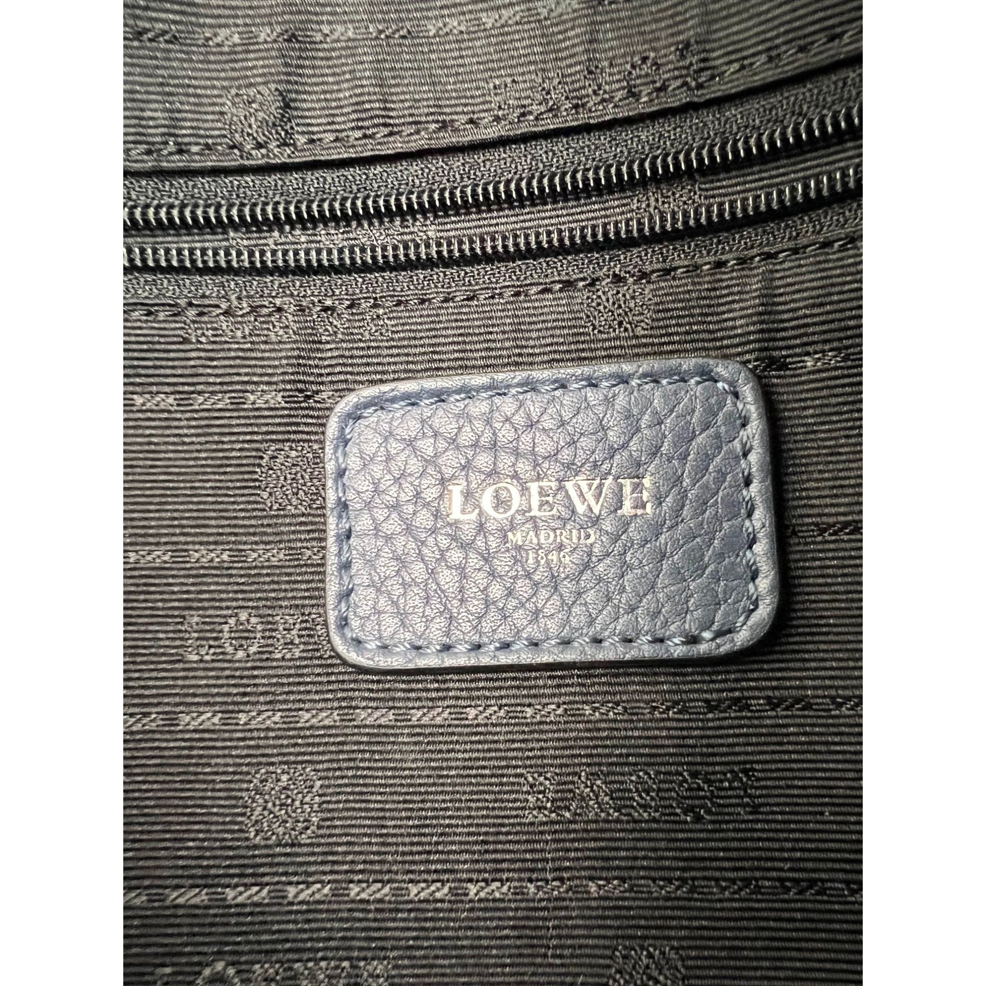 Loewe Calfskin Leather Alamo 28 Blue Crossbody Bag - 6