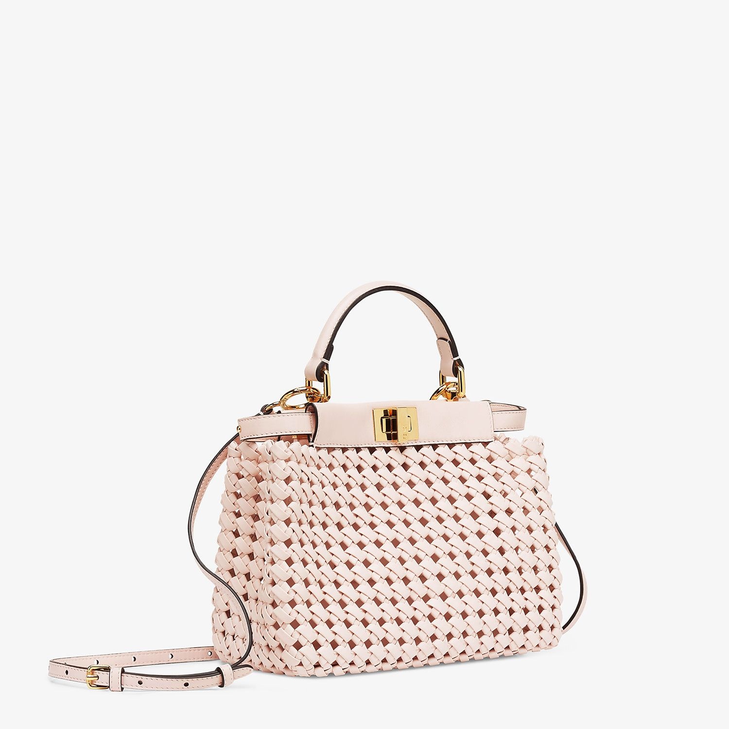 Pink leather interlace bag - 3