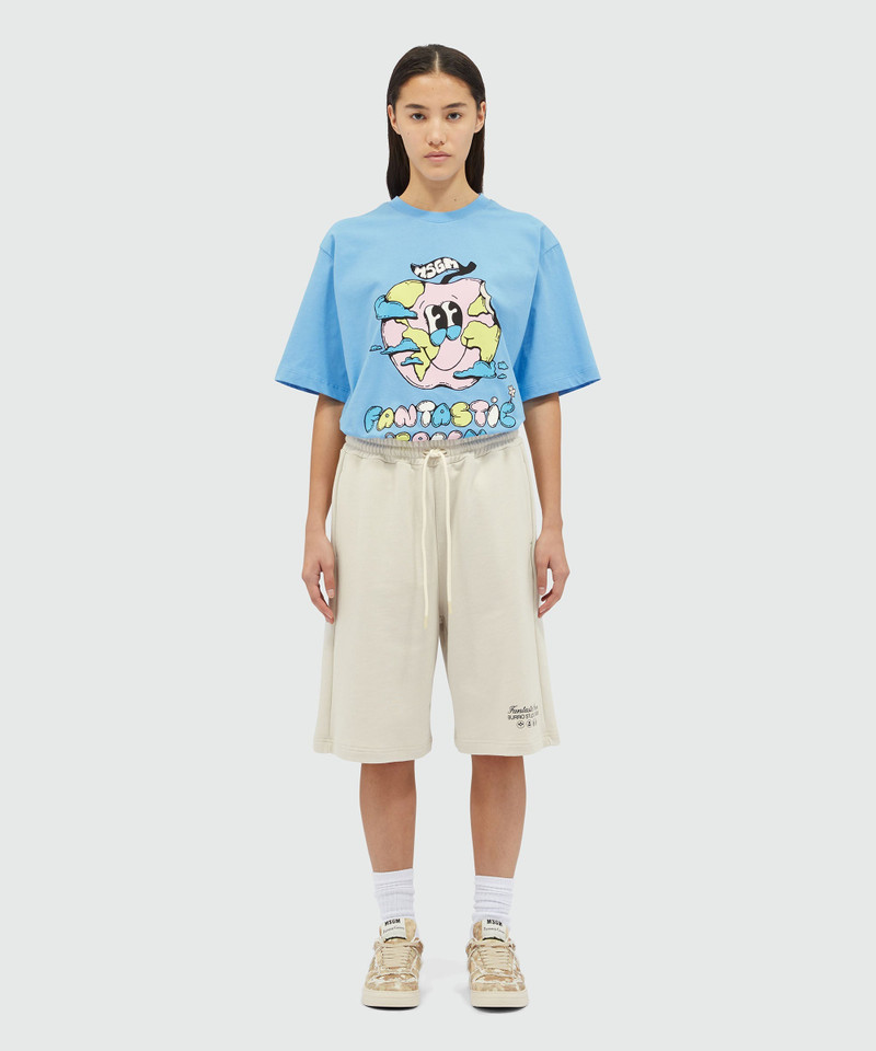 Organic cotton "Fantastic Green Burro Studio" Bermuda shorts 6