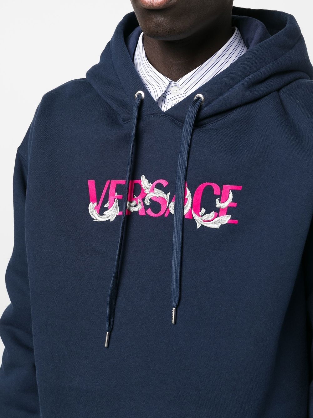 logo-embroidered drawstring hoodie - 5