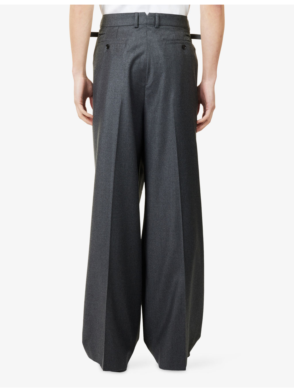 Tailored Wide-Leg Wool Trousers - 4