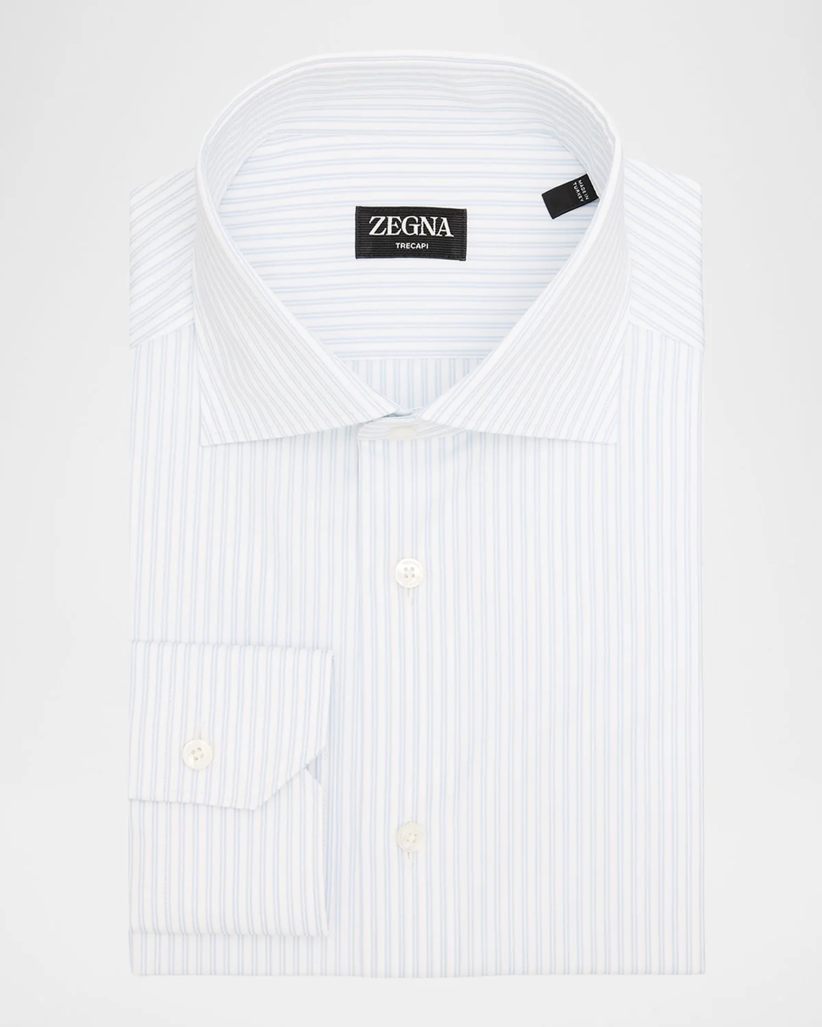Men's Trecapi Cotton Fine Stripe Dress Shirt - 1