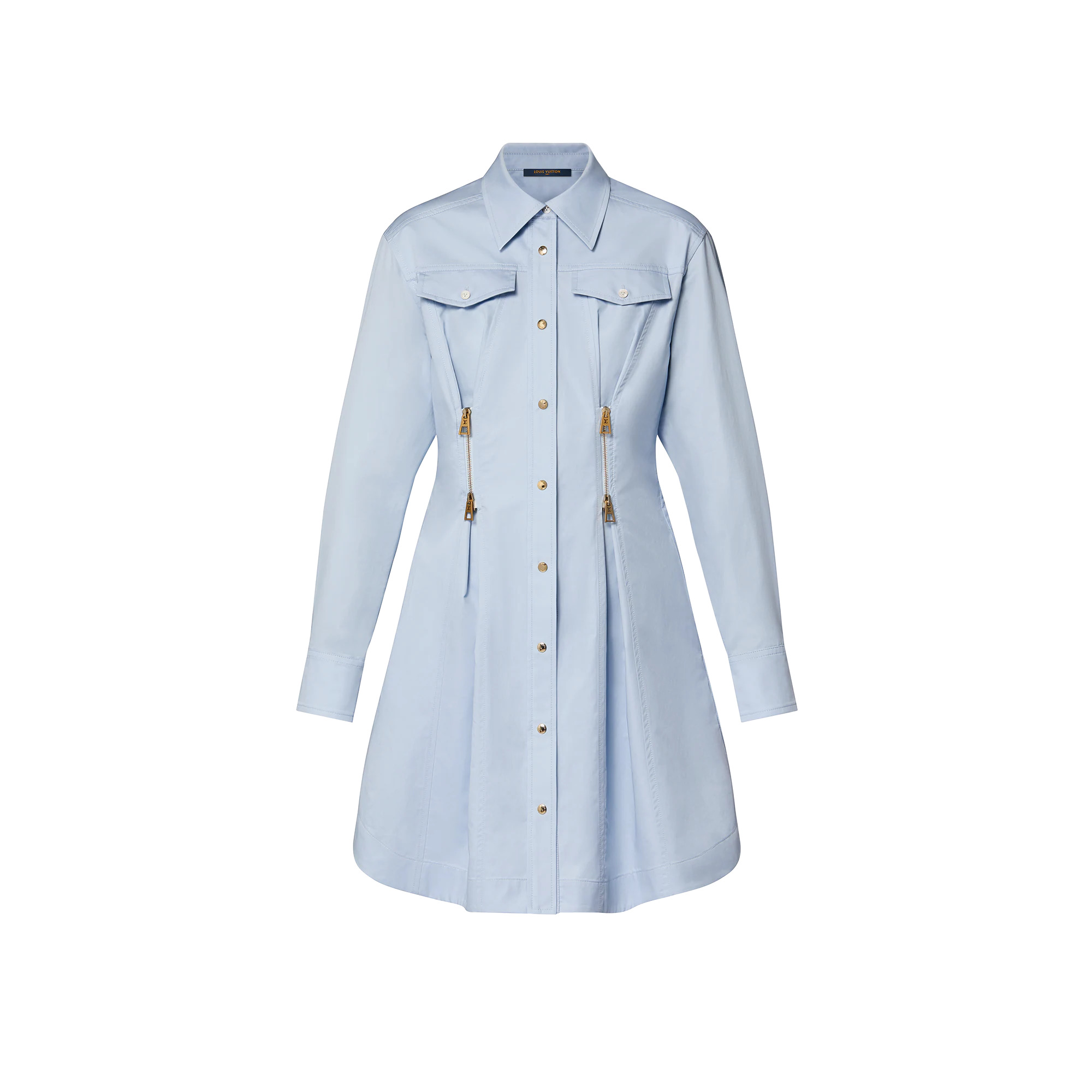 【ルイヴィトン・Louis Vuitton 】Zipper Waist Shirt Dress Louis Vuitton Zipper Waist Shirt Dress | REVERSIBLE