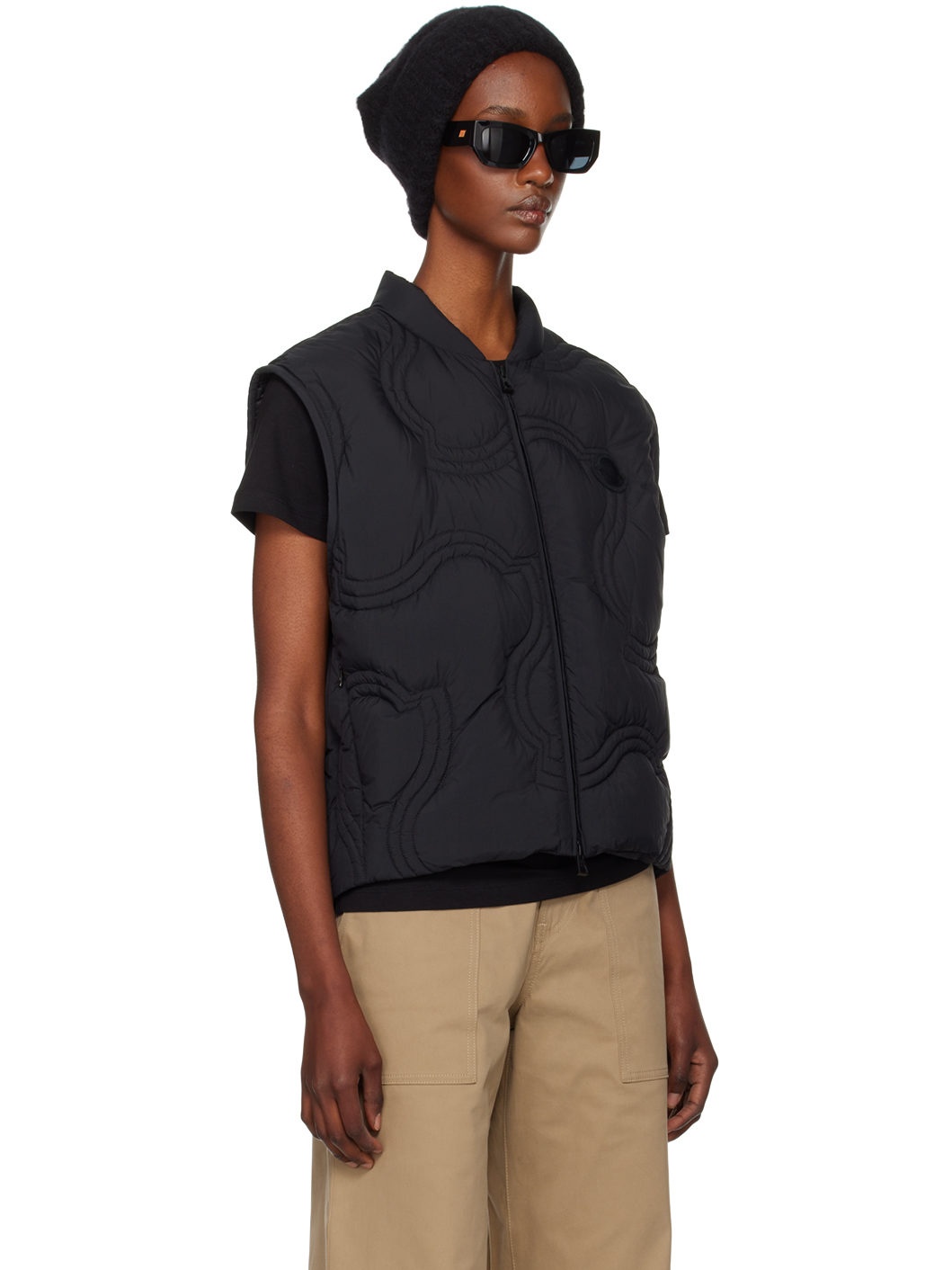 Black Druzy Down Vest - 2