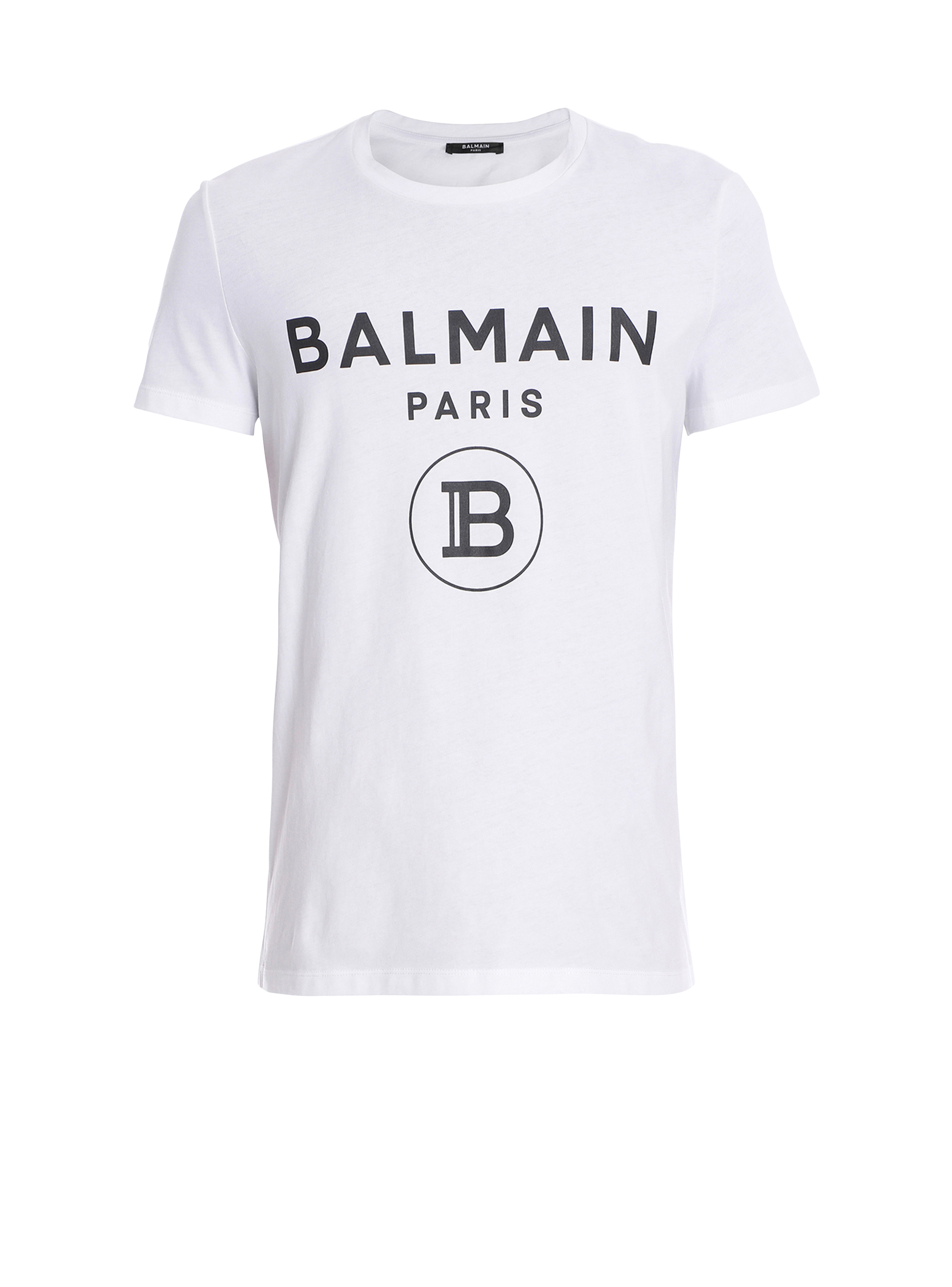 Cotton T-shirt with Balmain Paris logo print - 1