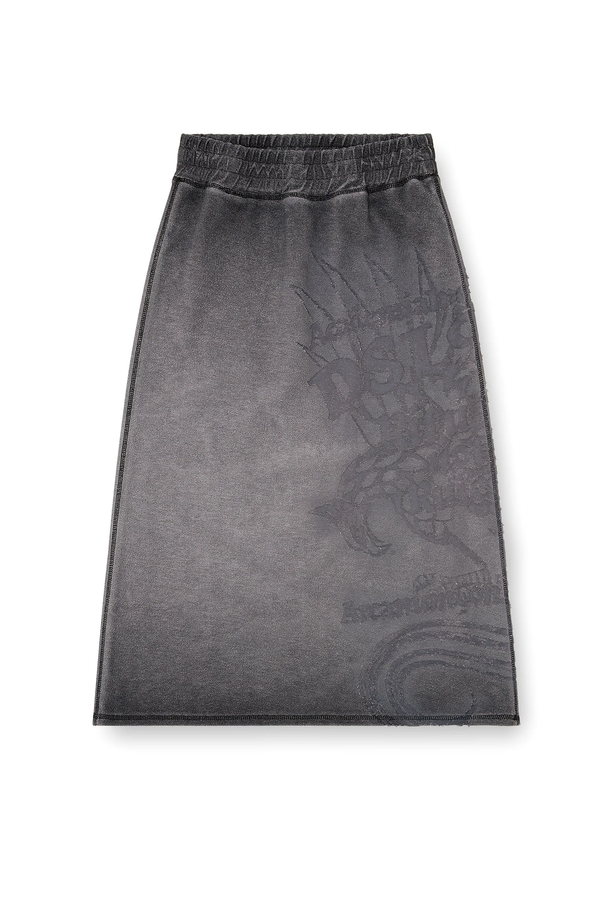 FLEECE MIDI SKIRT WITH DÉVORÉ PRINT - 1