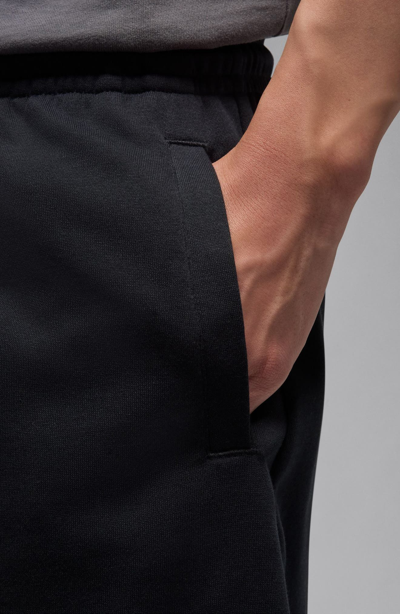 Jordan Collegiate Fleece Shorts in Black/Sail at Nordstrom - 7