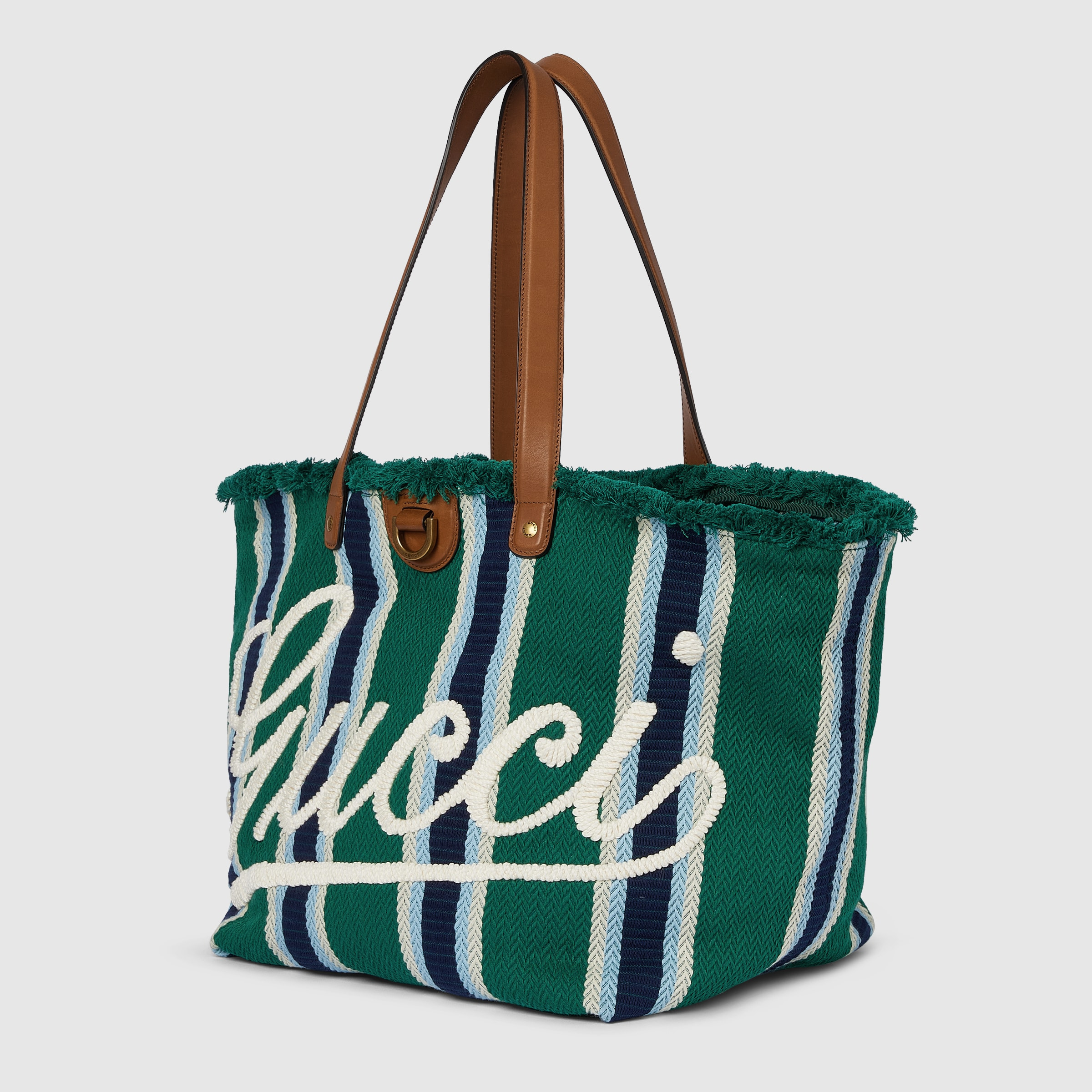 Medium embroidered canvas tote bag - 2