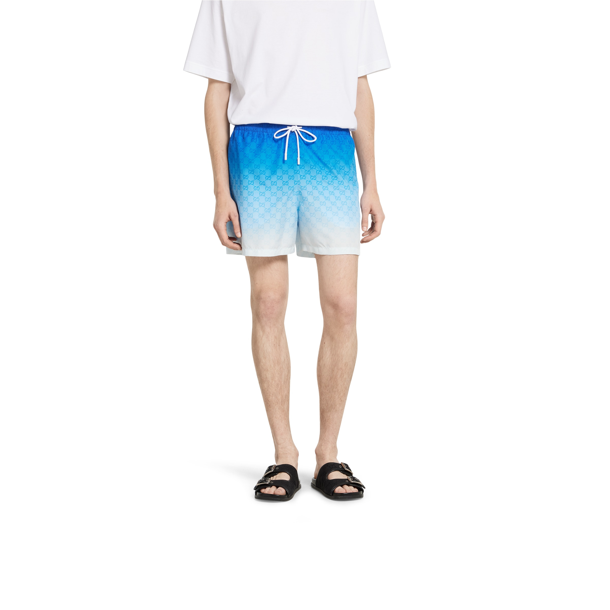 Printed technical poplin swim shorts - 3