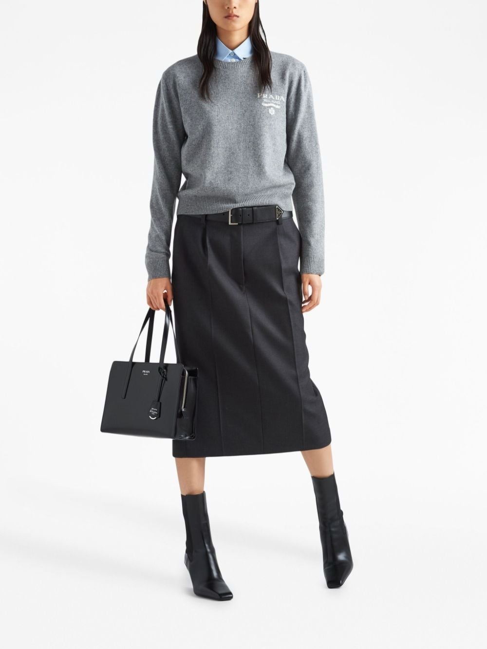 intarsia-logo cashmere jumper - 2