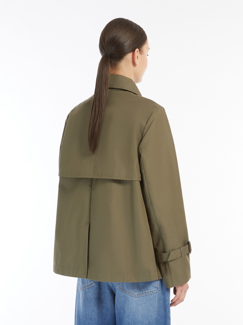 BIGLIA Water-repellent gabardine short trench coat 4
