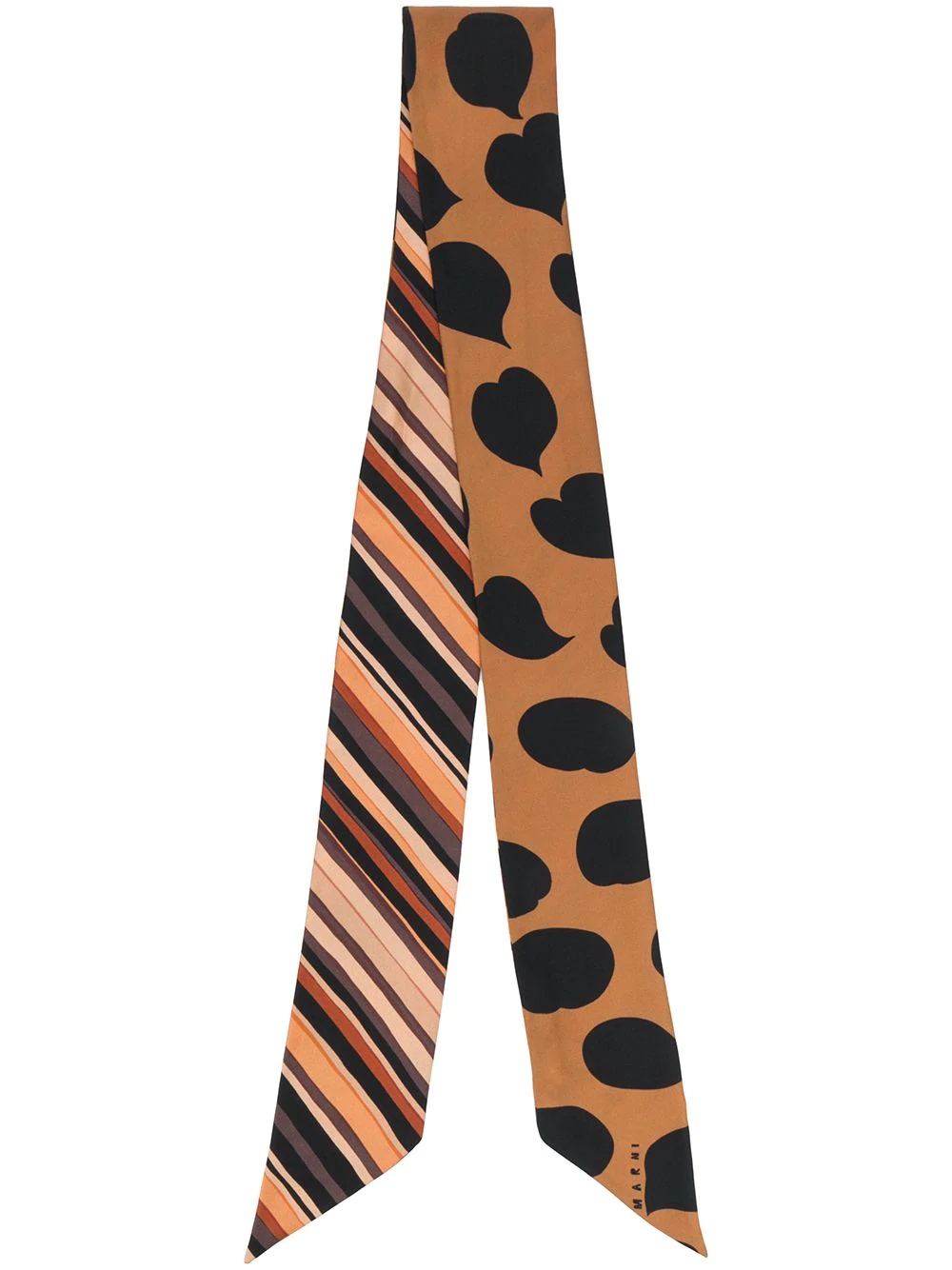 graphic print skinny scarf - 1