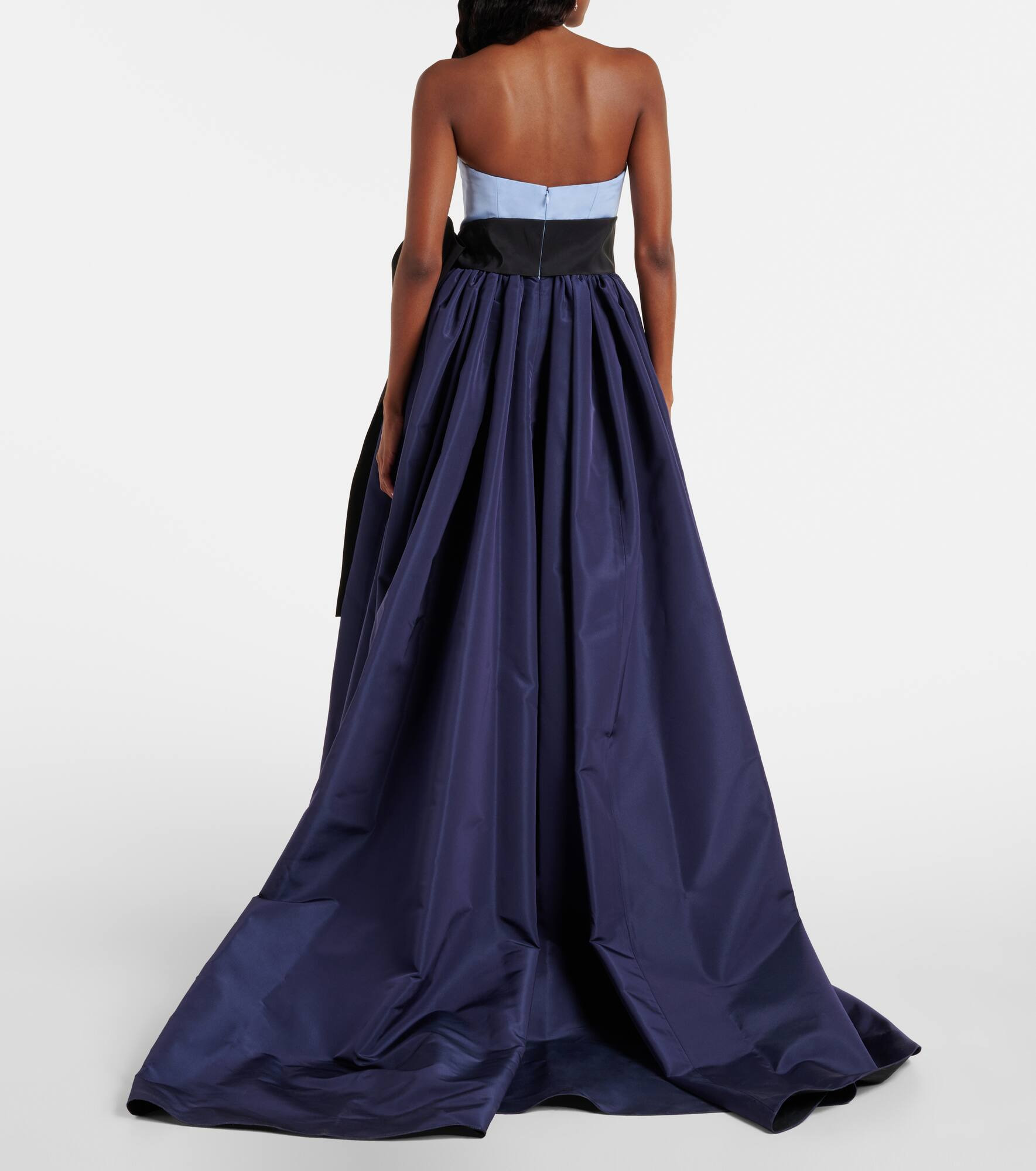 Belted silk bustier gown - 3