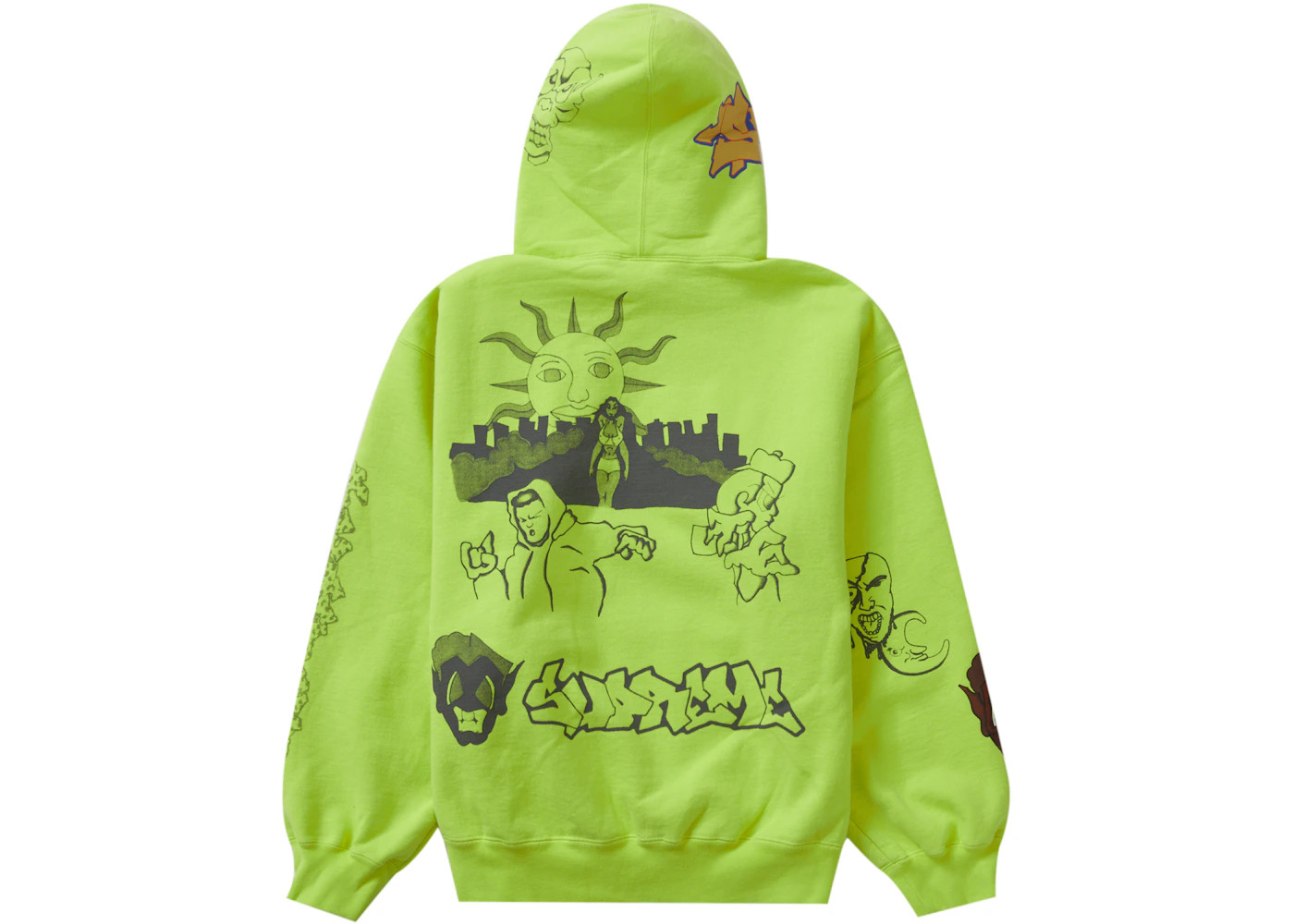 Supreme Sunrise Hooded Sweatshirt Acid Green - 2