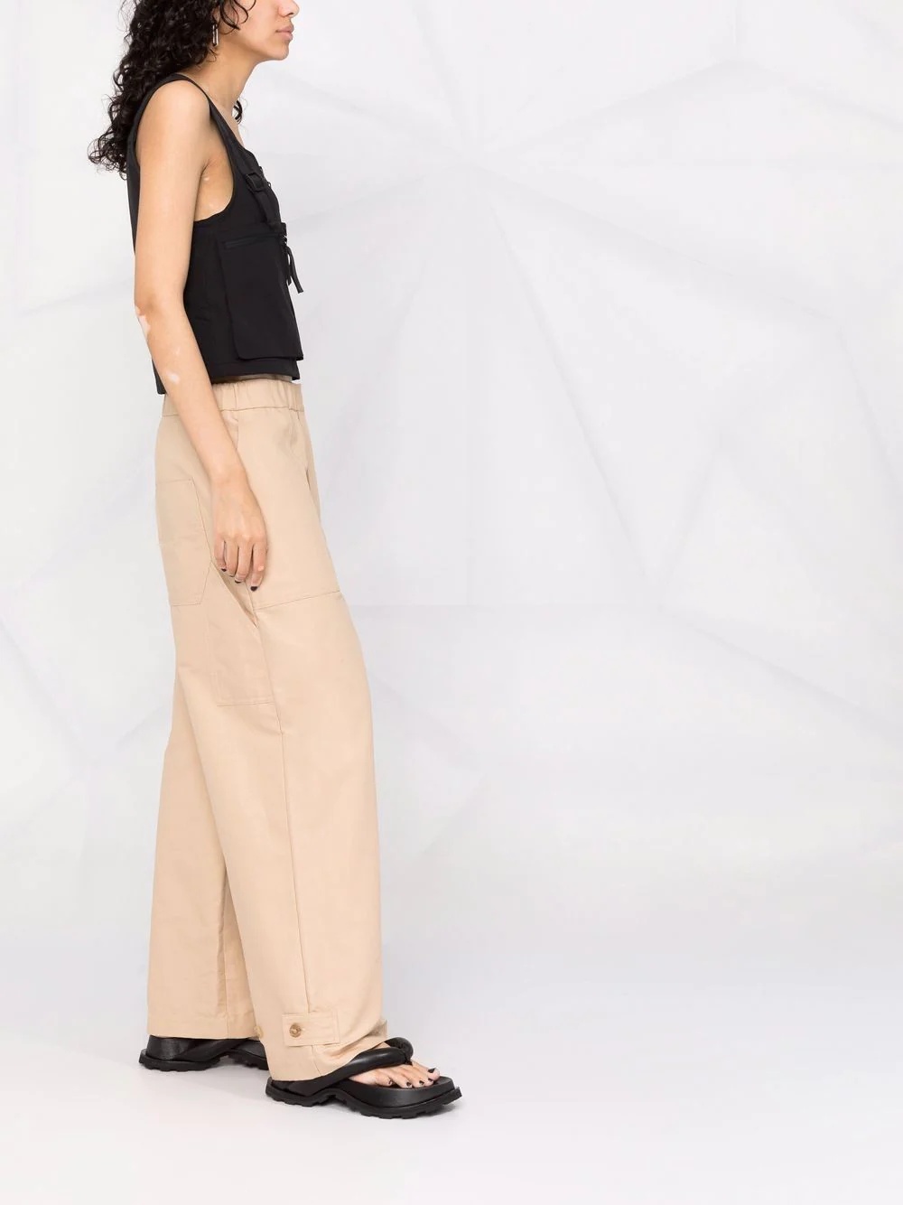 wide-leg cargo trousers - 6