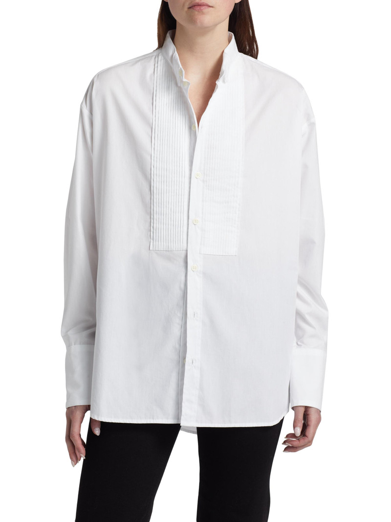 Women's The Tuck Cotton Shirt - White 3