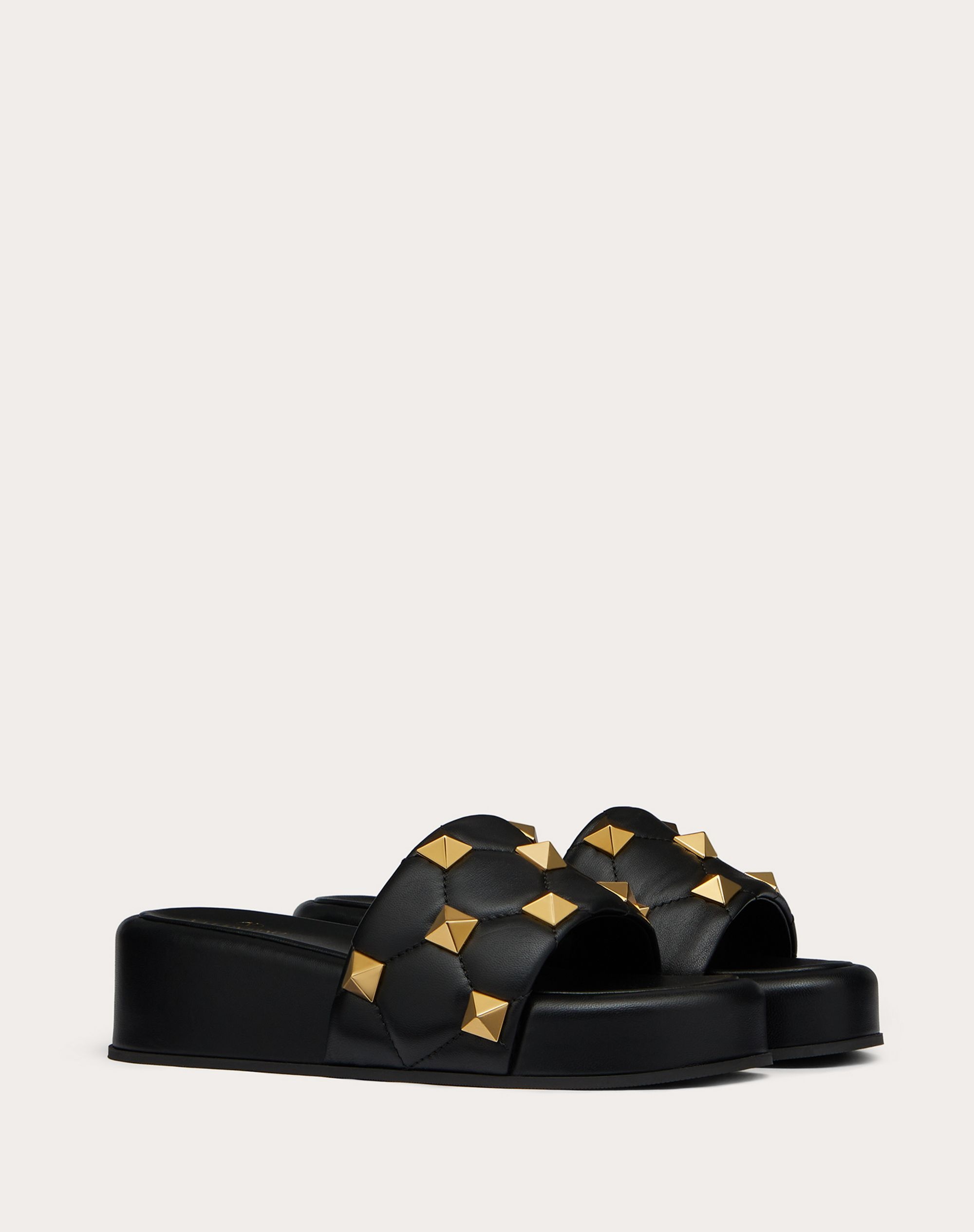 ROMAN STUD FLATFORM SLIDE SANDAL IN QUILTED NAPPA - 2