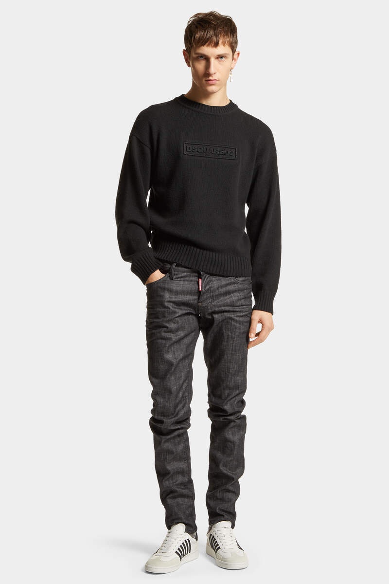 BLACK RINCE WASH SLIM JEANS - 3