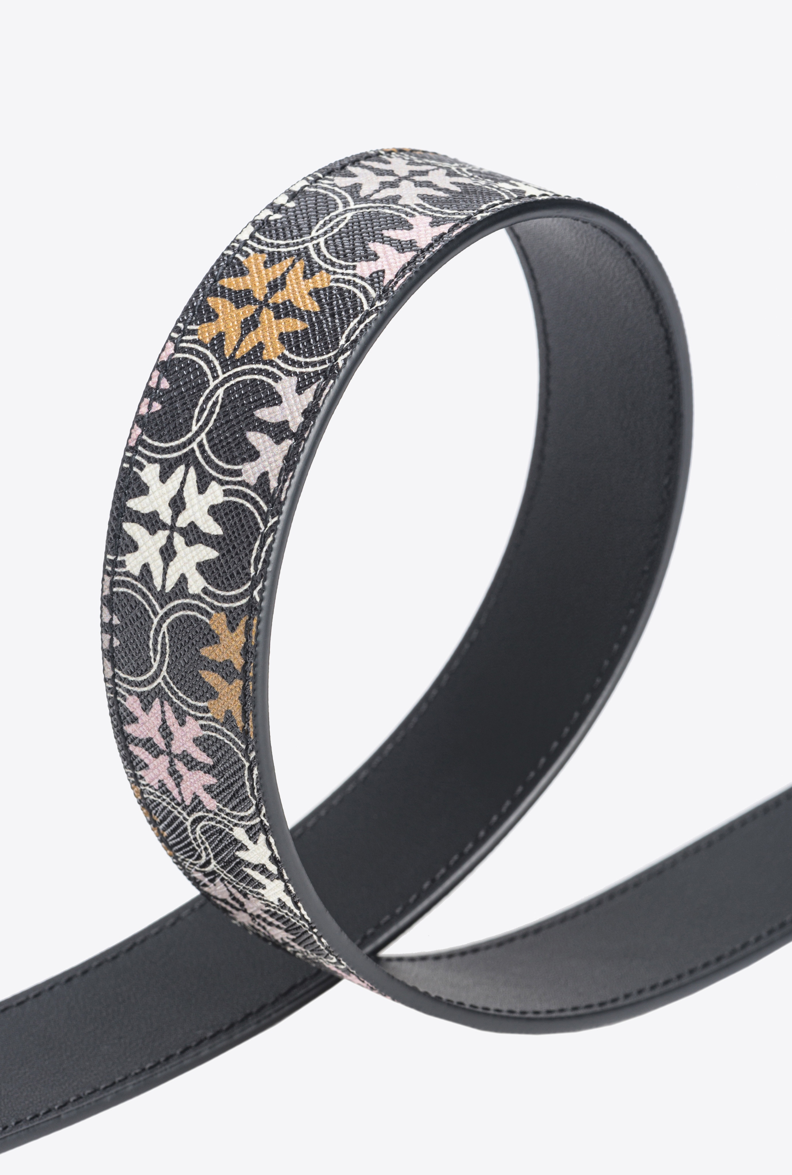 3CM LOGO-PRINT BELT WITH LOVE BIRDS BUCKLE - 3
