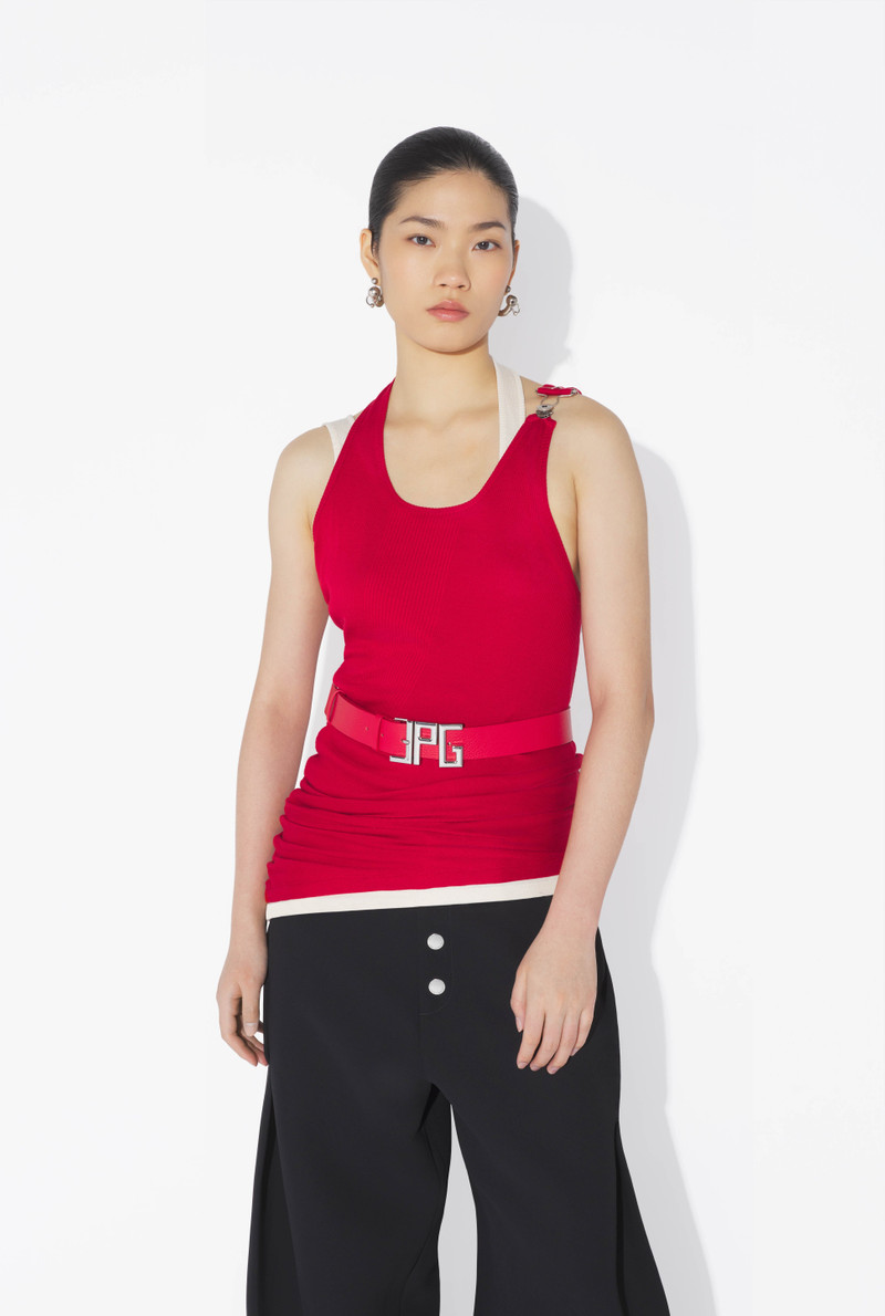 THE RED DRAPED DOUBLE TANK TOP 1