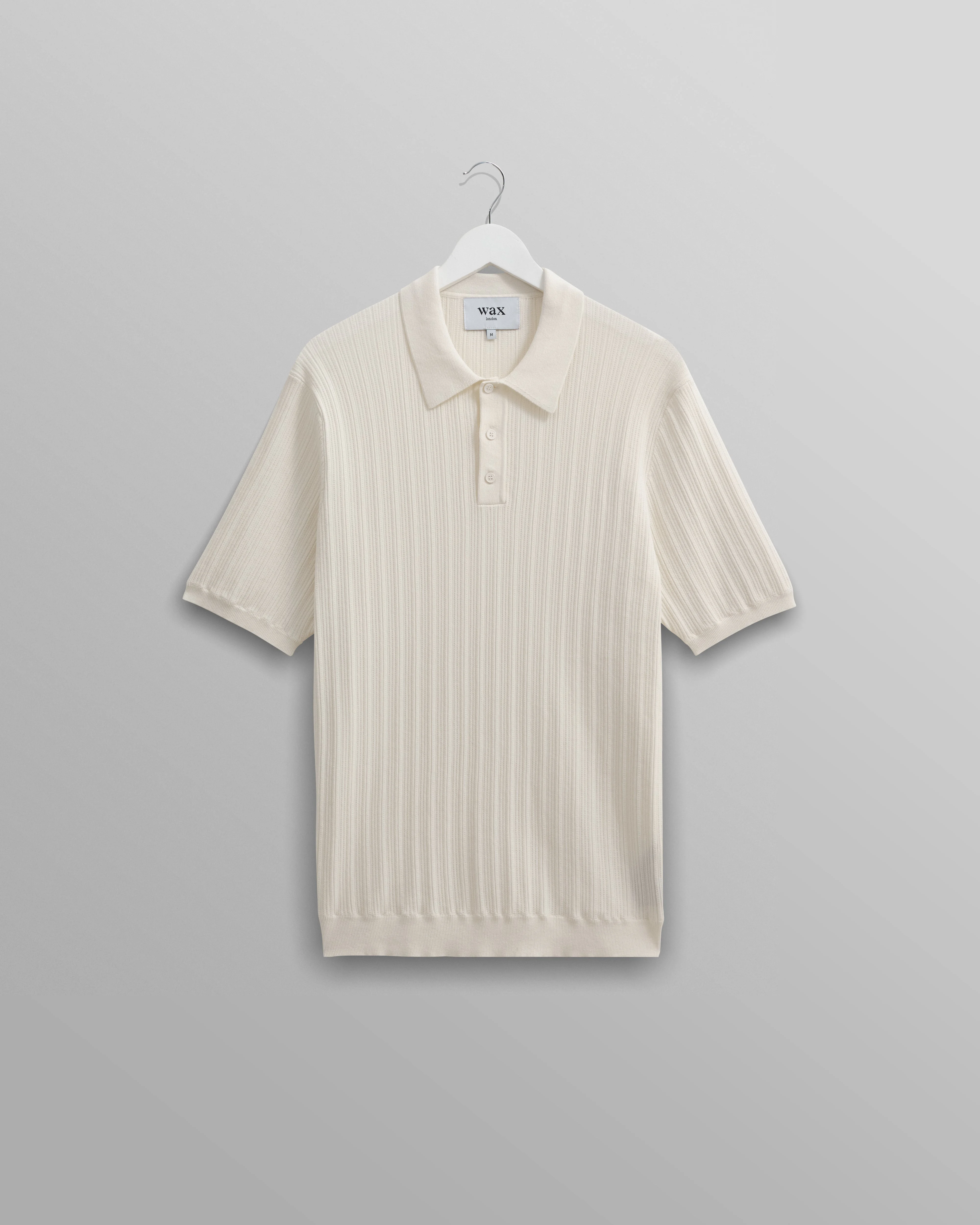 Naples - Ecru Textured Knitted Polo Shirt - 1