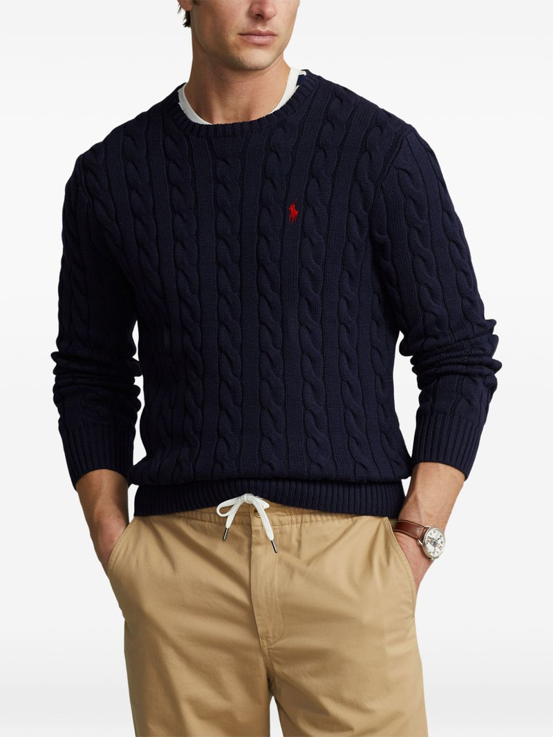 cable-knit crew neck sweater 3