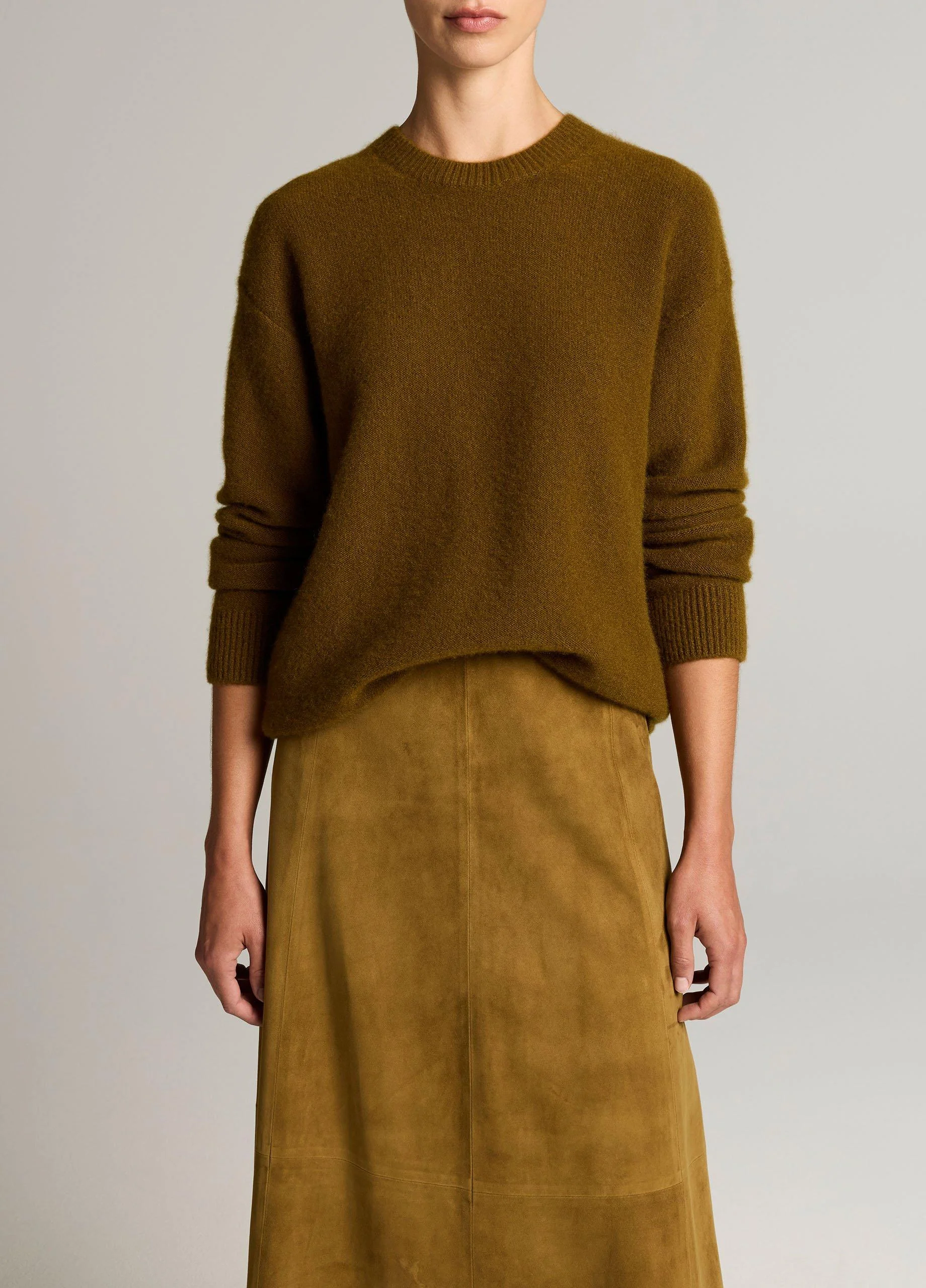 Plush Cashmere Crew Neck Sweater - 1