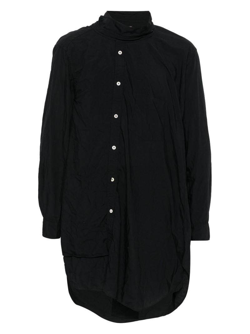 button-fastening asymmetric shirt 1