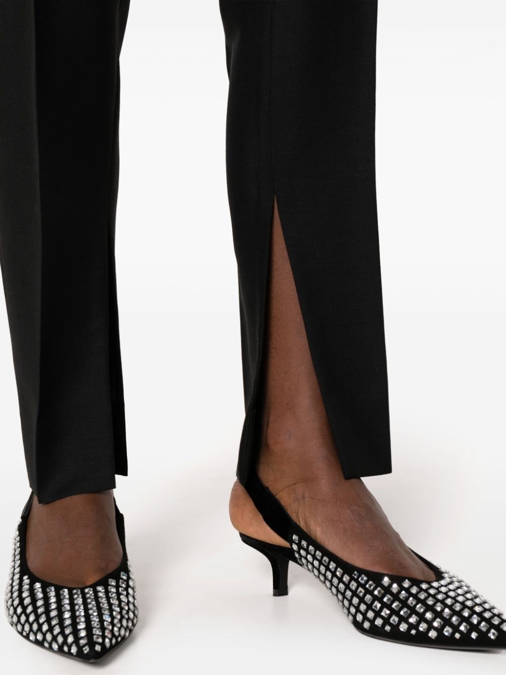 side-slit tapered trousers - 5