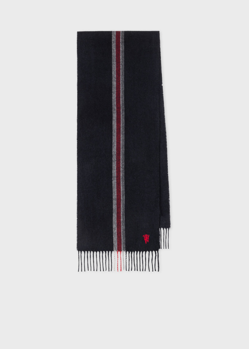 Paul Smith for Manchester United – Black Central Stripe Scarf 1