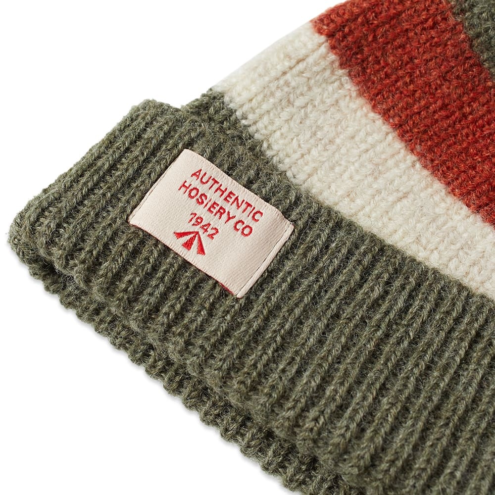 Nigel Cabourn Striped Pom Pom Beanie - 2