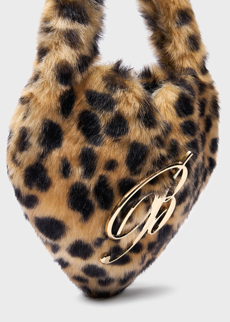 HEART BAG IN ANIMALIER PRINT FAUX FUR 4