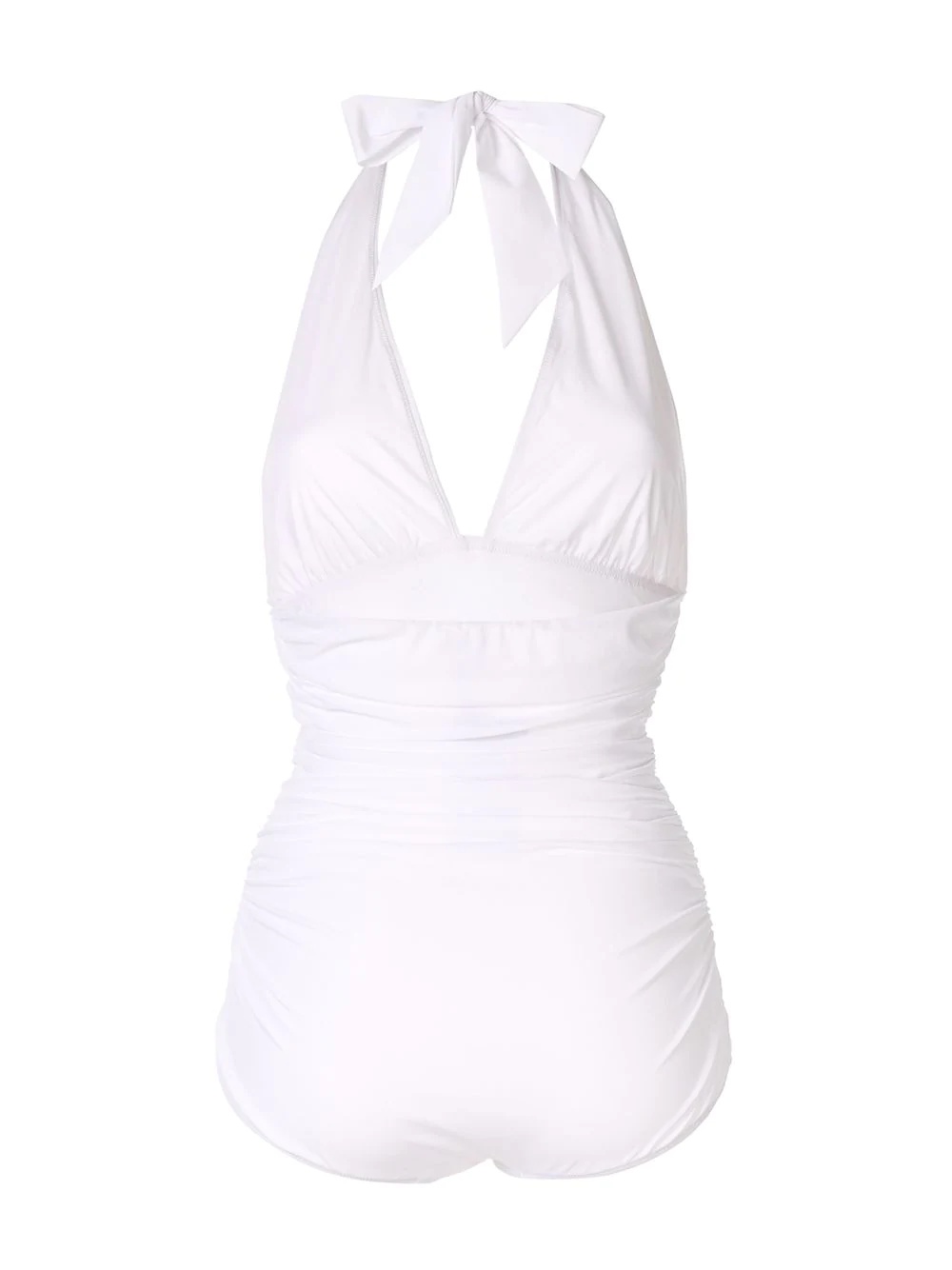 deep v-neck halterneck swimsuit - 2