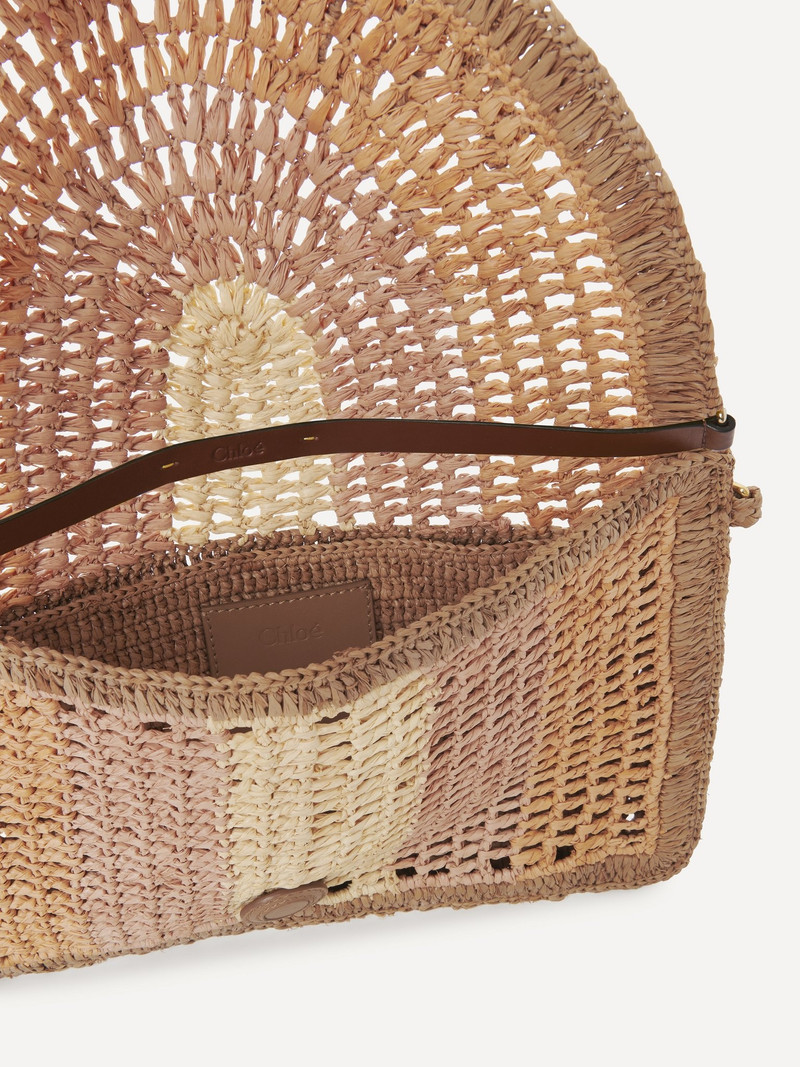 SUMMER BANANA FLAT POUCH WITH STRAP IN RAFFIA 5
