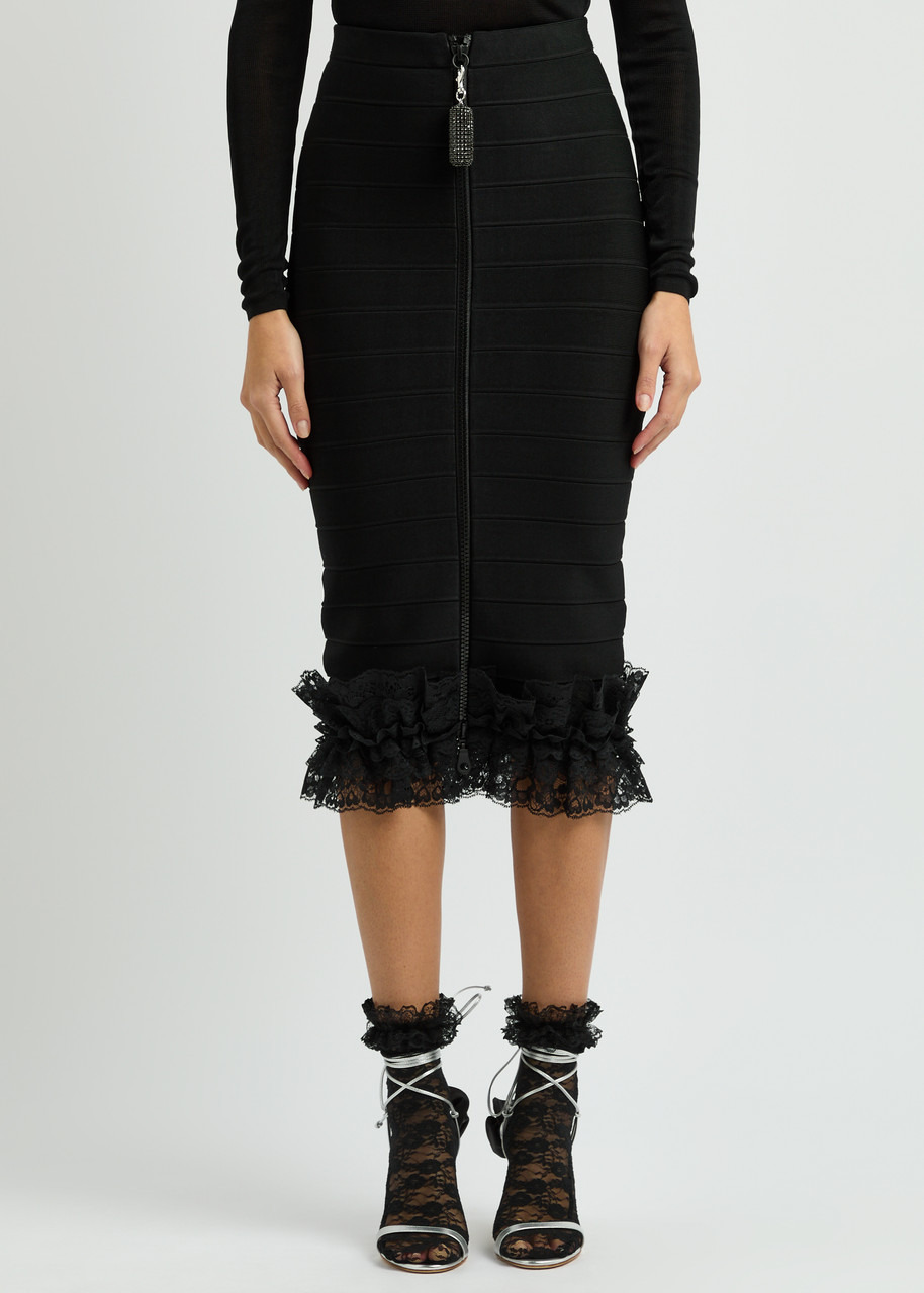Self-portrait X Christopher Kane Lace-trimmed Midi Skirt - 2