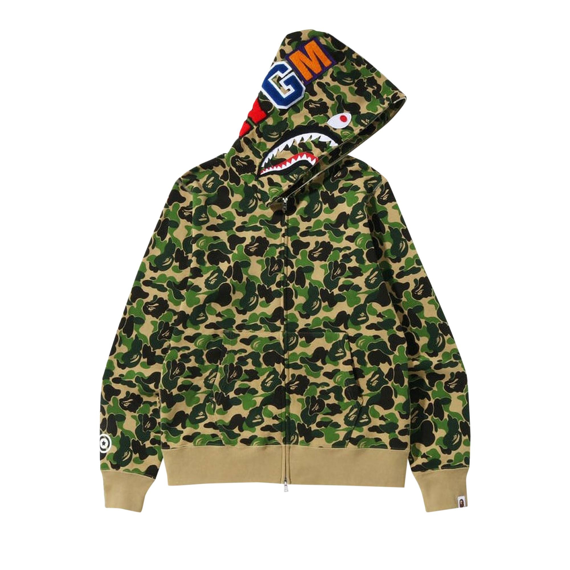 BAPE ABC Camo Shark Full Zip Hoodie 'Green' - 1