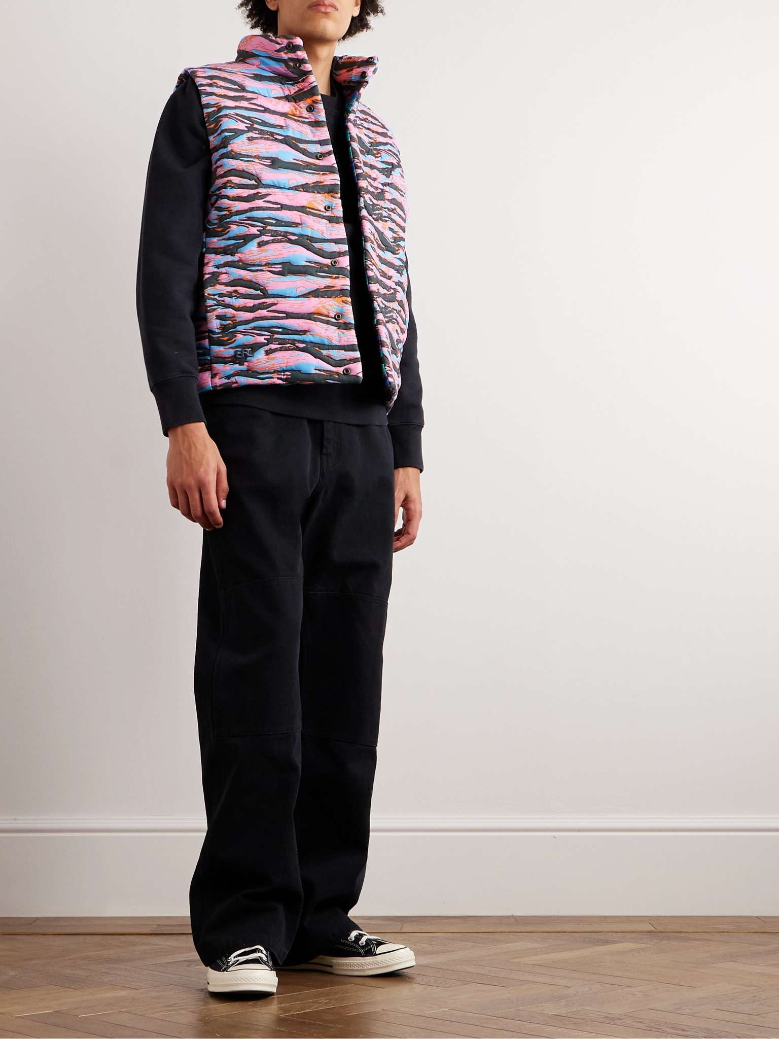 Printed Quilted Cotton-Jacquard Down Gilet - 2
