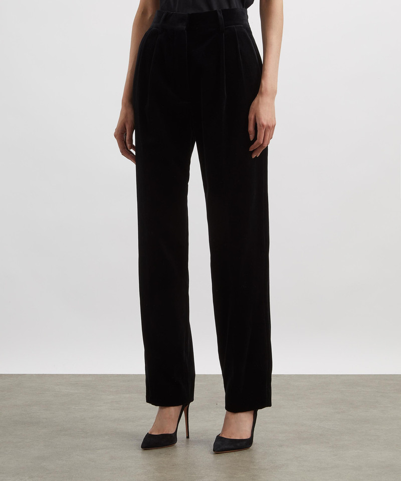 BLAZÉ MILANO Jealousy Fox Black Velvet Trousers outlook