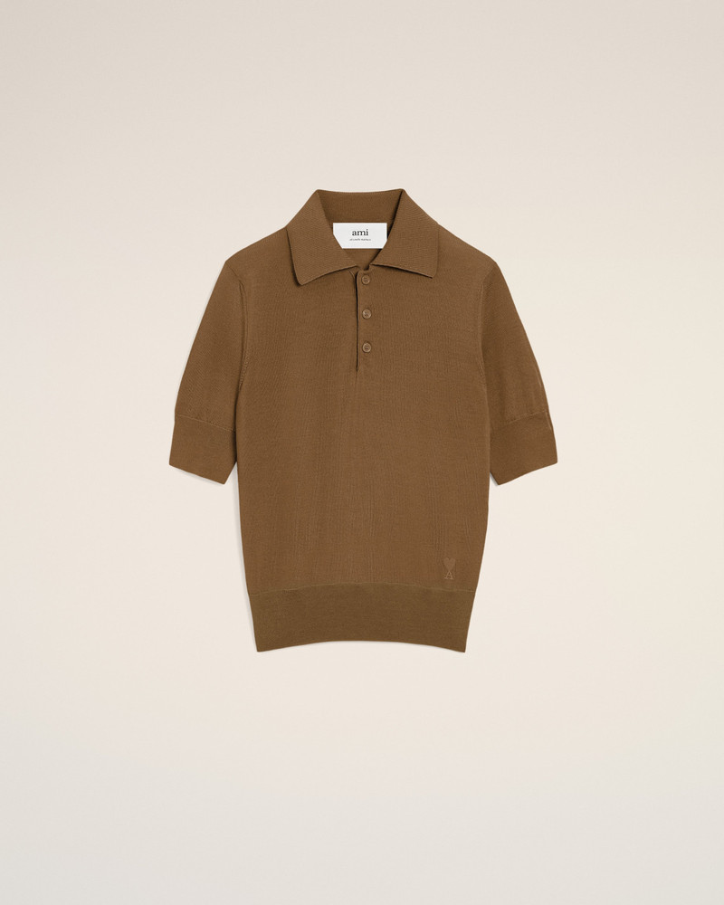 BROWN COTTON AMI DE COEUR POLO 1