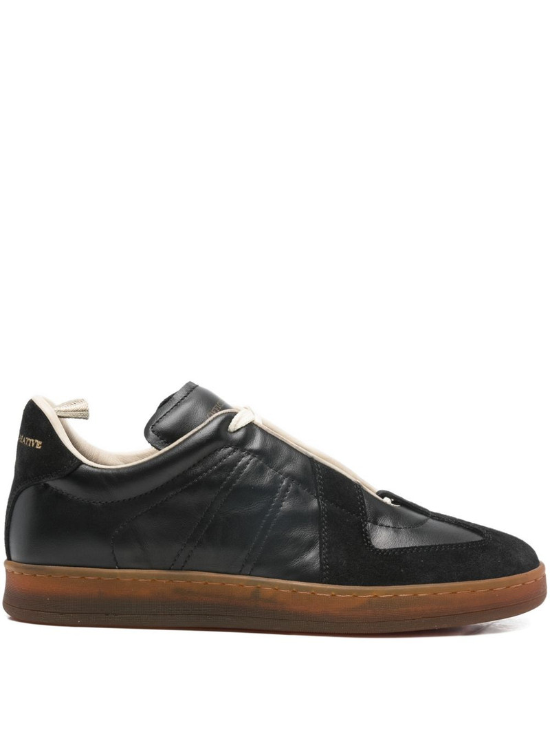 panelled lace-up low-top sneakers 1
