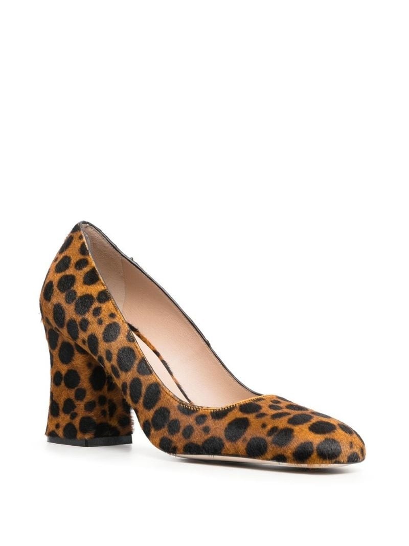 Curveblock leopard-print pumps - 2