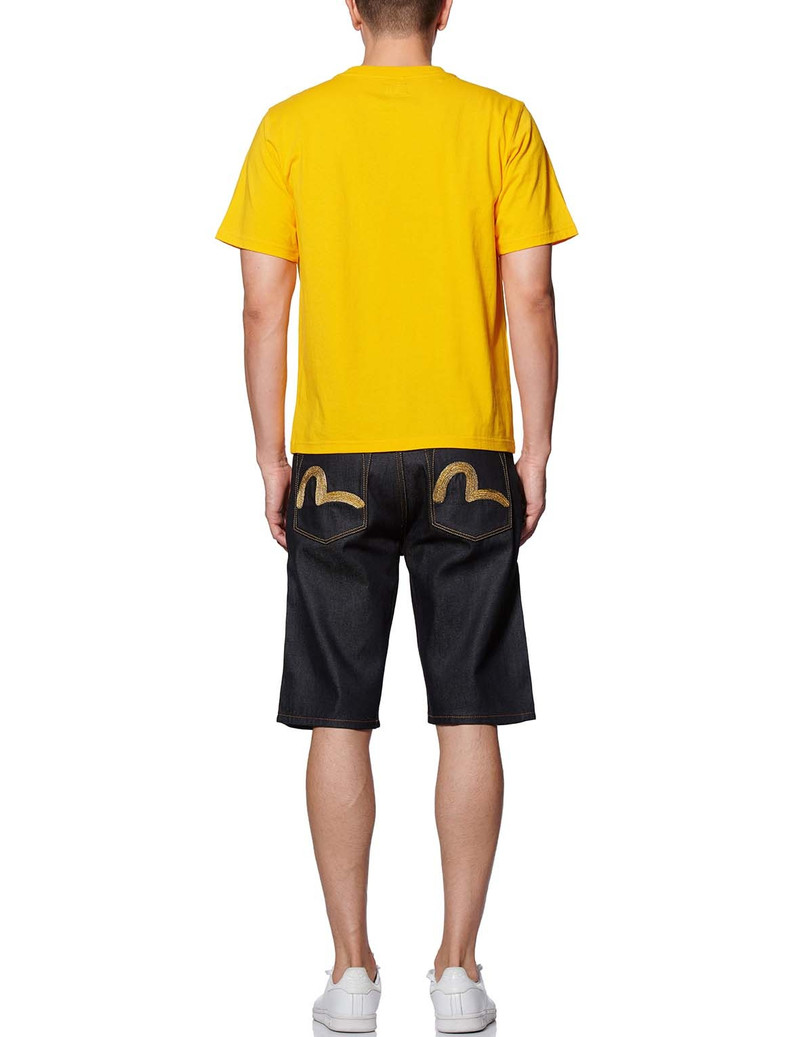 GOLD SEAGULL EMBROIDERED DENIM SHORTS 2